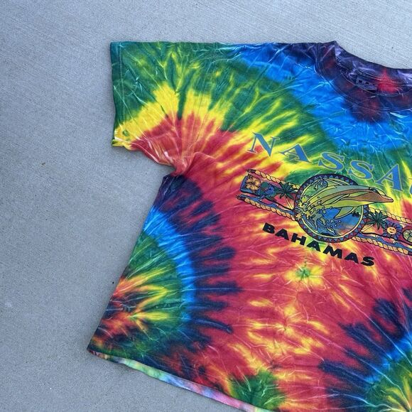 Vintage Bahamas T Shirt Adult XL Tye Die Spell Out National Apparel Tees - Picture 3 of 8